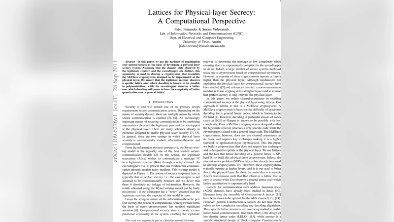 Lattices for Physical-layer Secrecy: A Computational Perspective