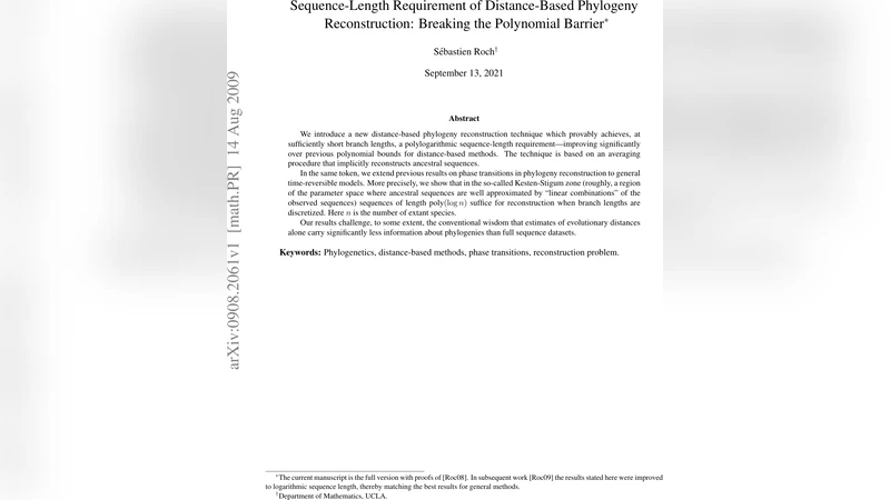 Sequence-Length Requirement of Distance-Based Phylogeny Reconstruction:   Breaking the Polynomial Barrier
