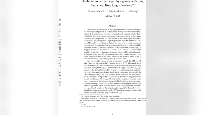 On the inference of large phylogenies with long branches: How long is   too long?