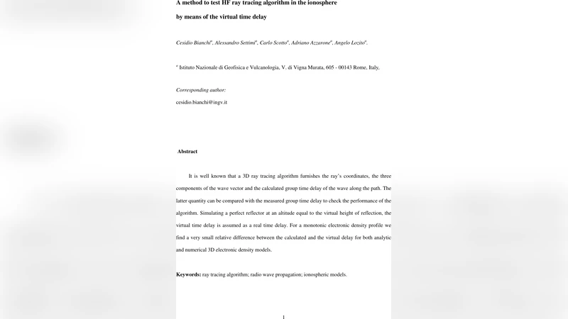 A method to test HF ray tracing algorithm in the ionosphere by means of   the virtual time delay