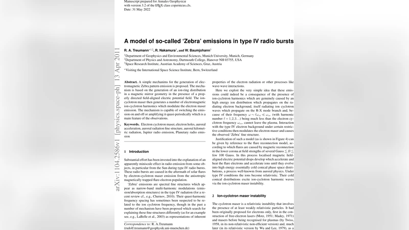 A model of so-called `Zebra emissions in type IV radio bursts