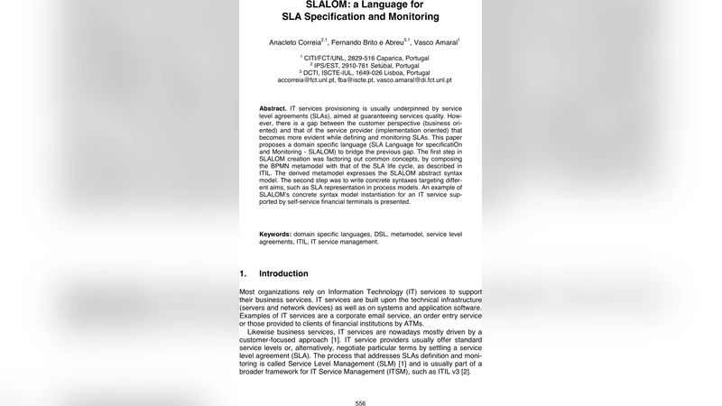 SLALOM: a Language for SLA specification and monitoring