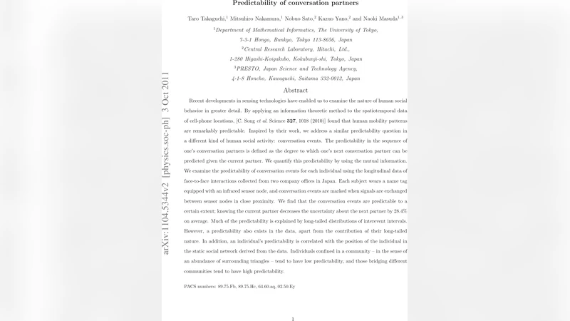 Predictability of conversation partners