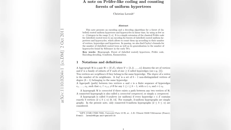 A note on Pr"ufer-like coding and counting forests of uniform   hypertrees