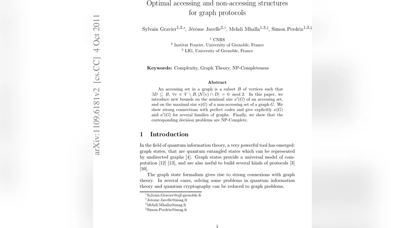 Optimal accessing and non-accessing structures for graph protocols