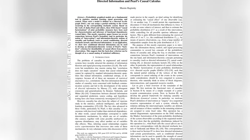 Directed information and Pearls causal calculus