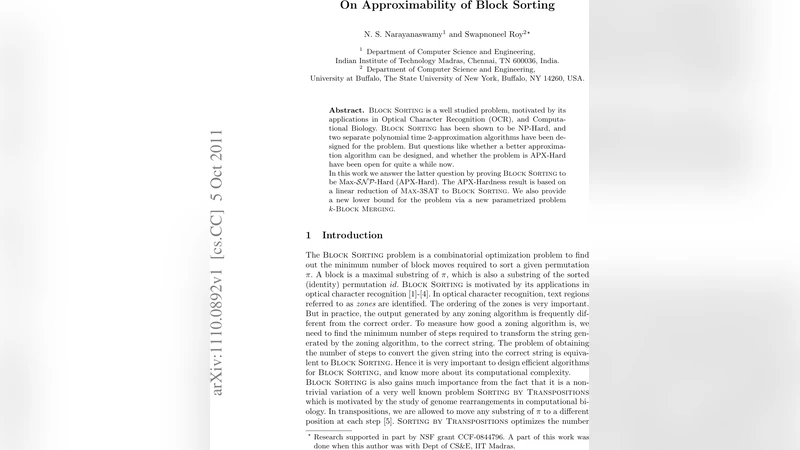 On Approximability of Block Sorting