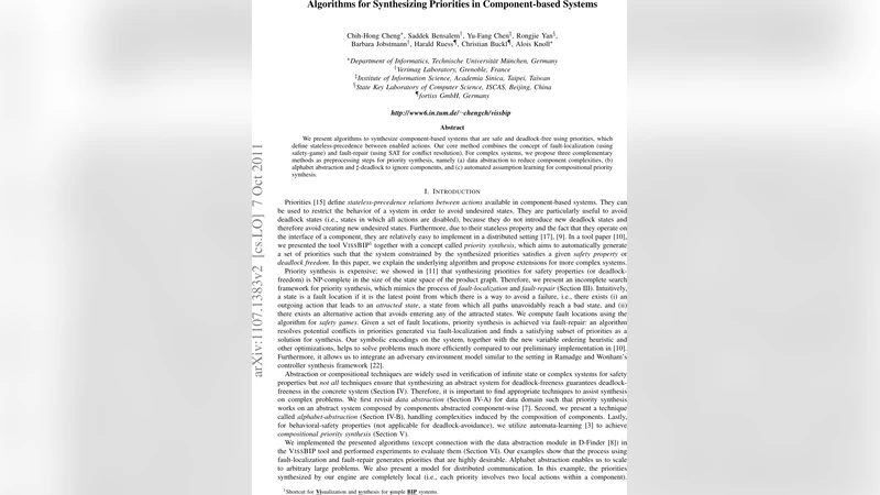 Algorithms for Synthesizing Priorities in Component-based Systems