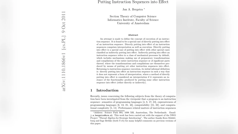 Putting Instruction Sequences into Effect