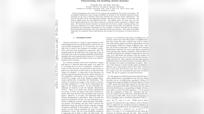 Characterizing and modeling citation dynamics