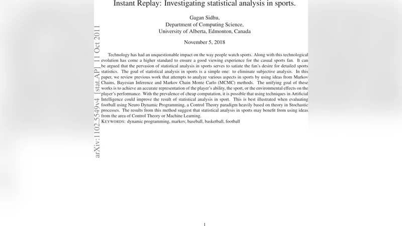 Instant Replay: Investigating statistical Analysis in Sports