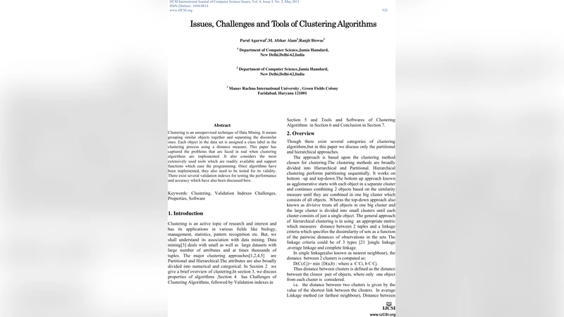 Issues,Challenges and Tools of Clustering Algorithms