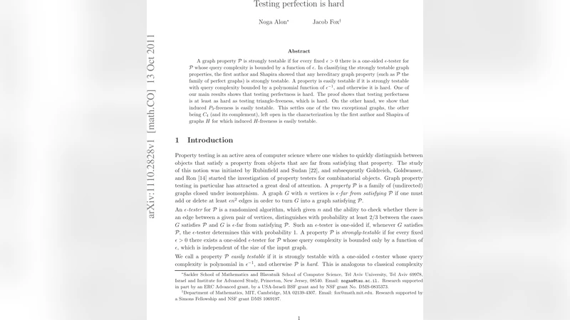 Testing perfection is hard