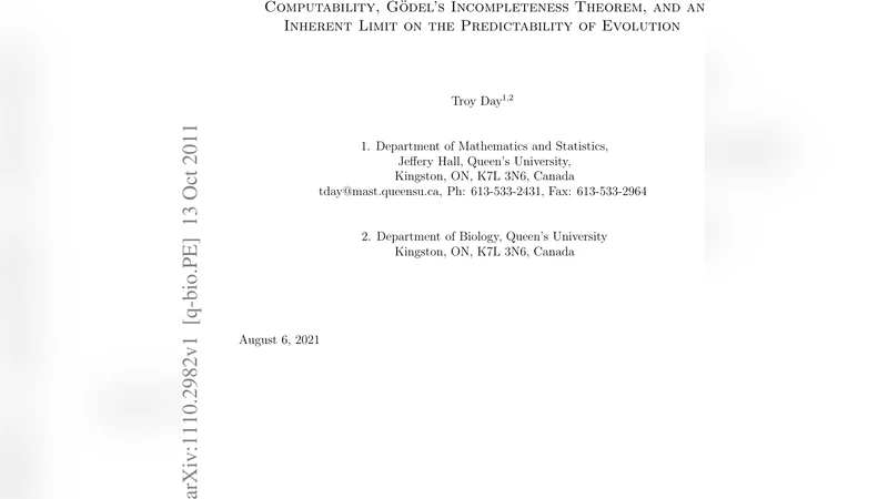 Computability, G"odels Incompleteness Theorem, and an inherent limit   on the predictability of evolution