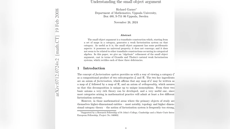 Understanding the small object argument