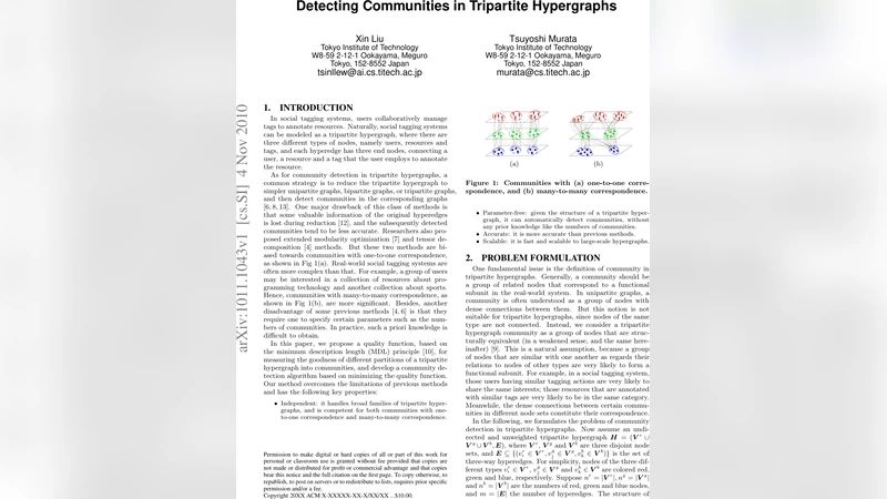 Detecting Communities in Tripartite Hypergraphs