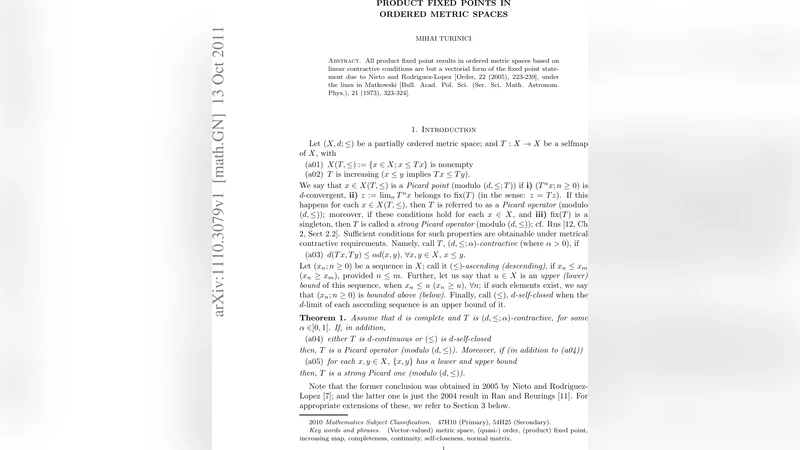Product fixed points in ordered metric spaces