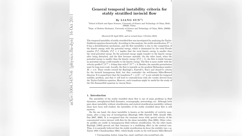 General Temporal Instability Criteria For Stably Stratified Inviscid   Flow