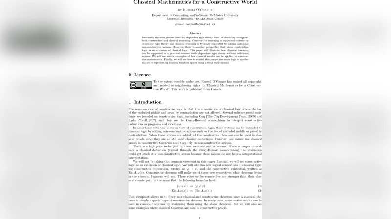 Classical Mathematics for a Constructive World