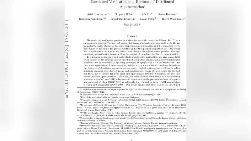 Distributed Verification and Hardness of Distributed Approximation