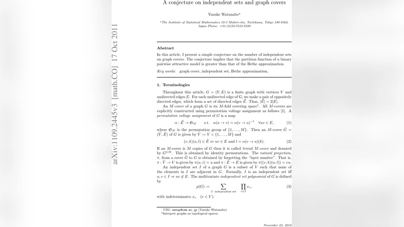 A conjecture on independent sets and graph covers