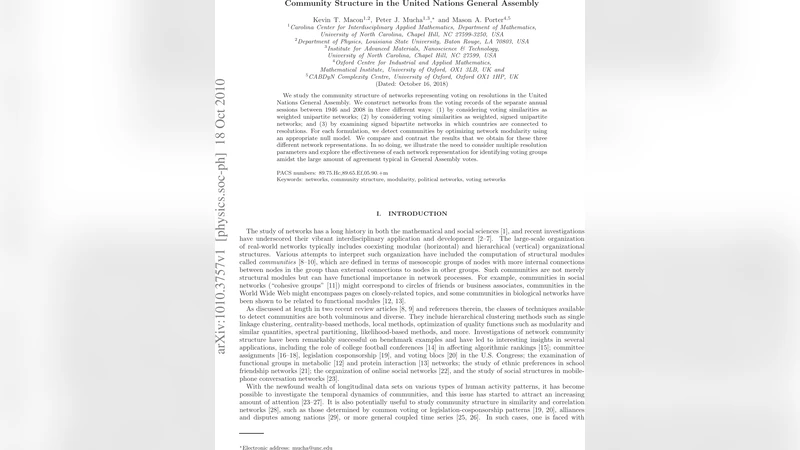 Community Structure in the United Nations General Assembly