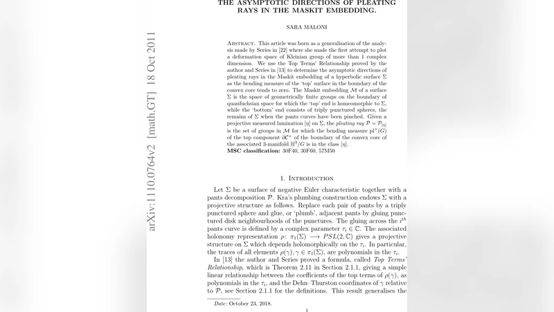The asymptotic directions of pleating rays in the Maskit embedding