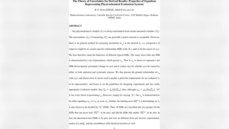 The Theory of Uncertainty for Derived Results: Properties of Equations   Representing Physicochemical Evaluation Systems