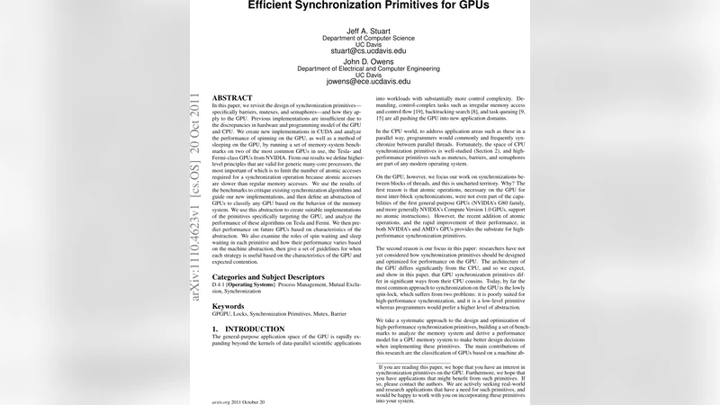 Efficient Synchronization Primitives for GPUs