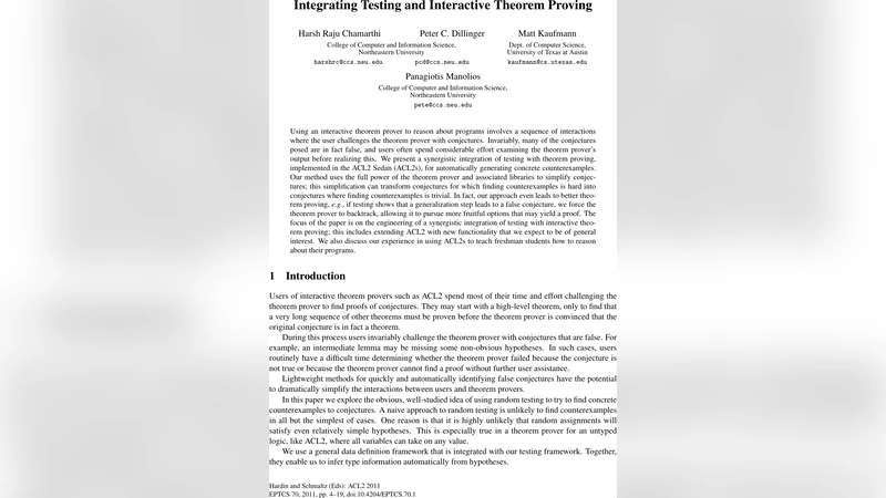 Integrating Testing and Interactive Theorem Proving
