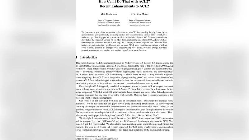 How Can I Do That with ACL2? Recent Enhancements to ACL2