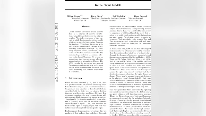 Kernel Topic Models