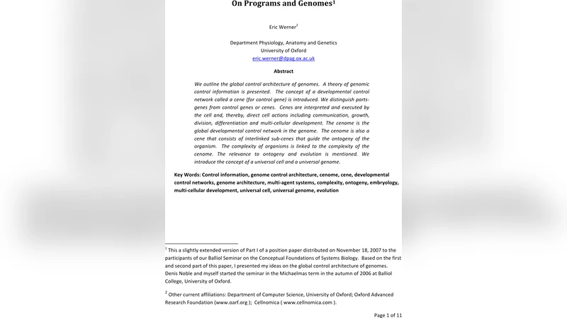 On Programs and Genomes