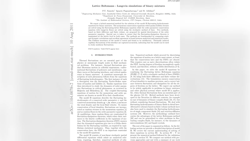 Lattice Boltzmann - Langevin simulations of binary mixtures