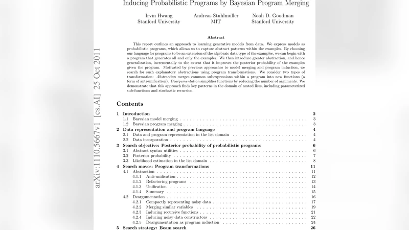 Inducing Probabilistic Programs by Bayesian Program Merging