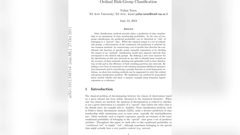 Ordinal Risk-Group Classification