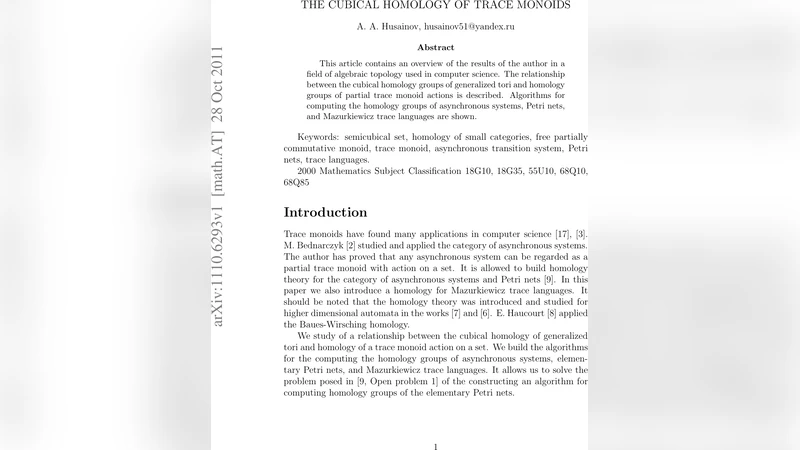 The Cubical Homology of Trace Monoids