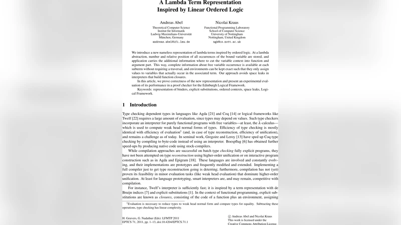 A Lambda Term Representation Inspired by Linear Ordered Logic