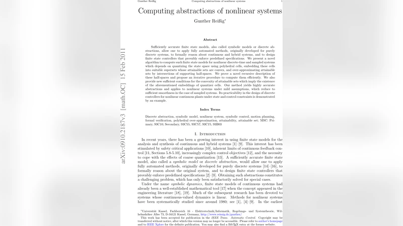 Computing abstractions of nonlinear systems