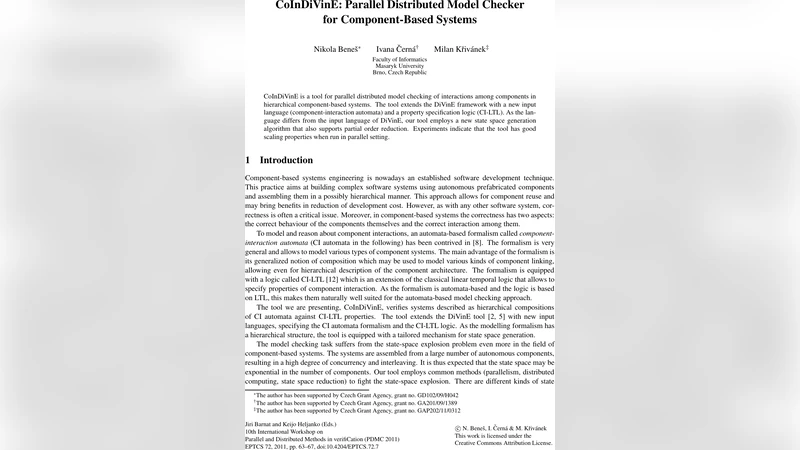 CoInDiVinE: Parallel Distributed Model Checker for Component-Based   Systems