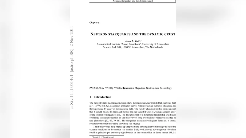 Neutron starquakes and the dynamic crust