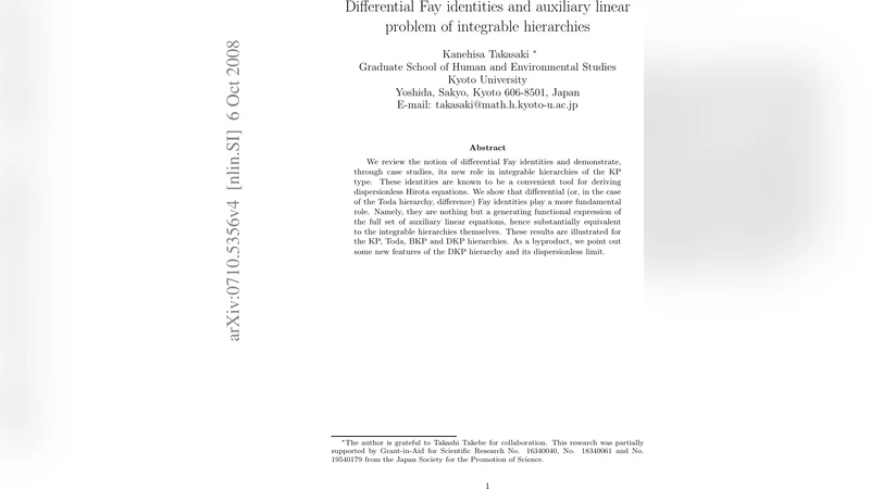 Differential Fay identities and auxiliary linear problem of integrable   hiearchies