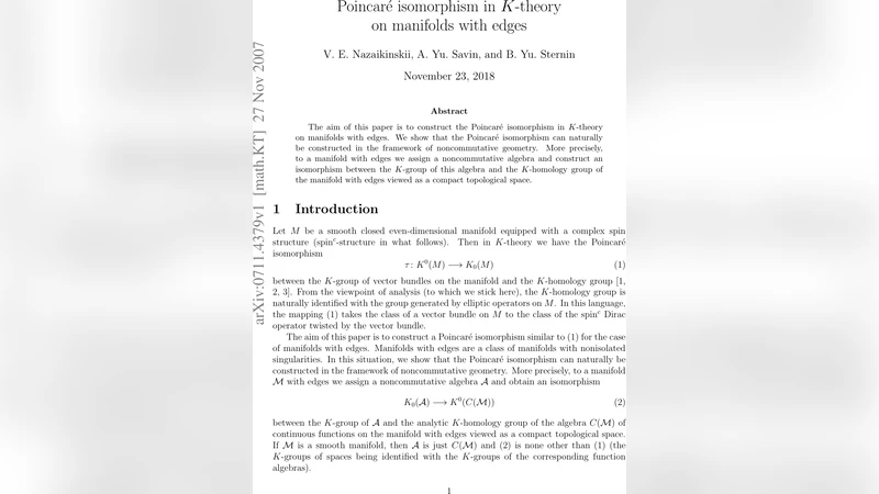 Poincare isomorphism in K-theory on manifolds with edges