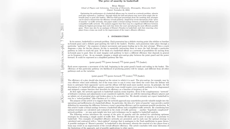 The price of anarchy in basketball