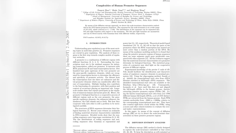 Complexities of Human Promoter Sequences