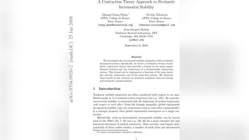 A Contraction Theory Approach to Stochastic Incremental Stability