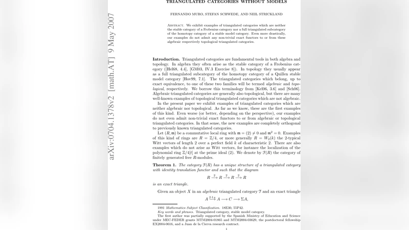 Triangulated categories without models