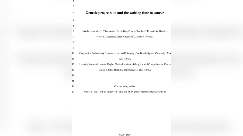 Genetic progression and the waiting time to cancer