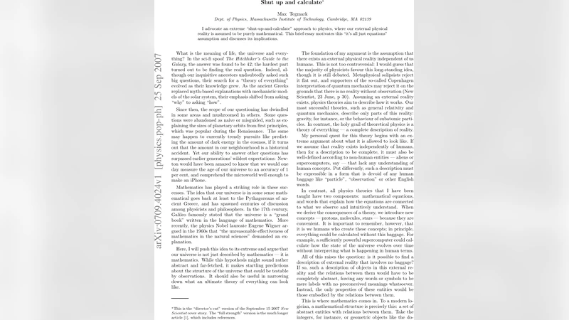 Shut up and calculate