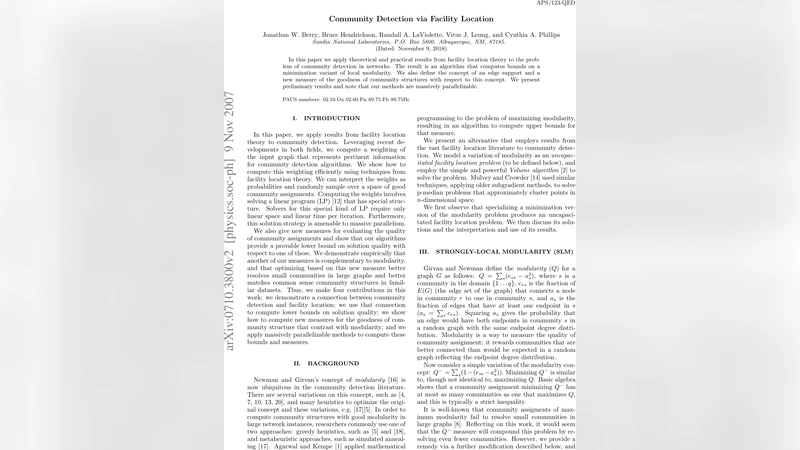 Community Detection via Facility Location